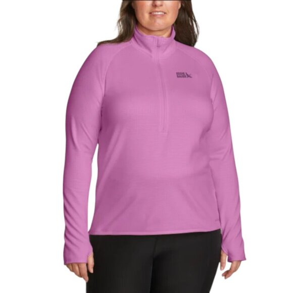 NEW Eddie Bauer Activator Grid Fleece Half Zip | Purple - Picture 2 of 8